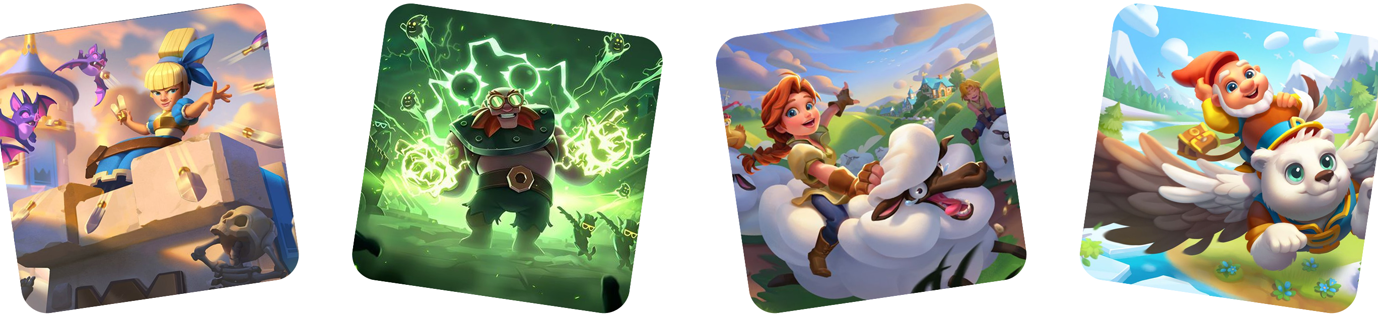 Collage of casual browser games